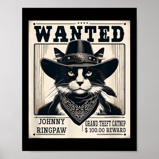 Poster Western Cat Cowboy Muchshot Recherché (Devant)