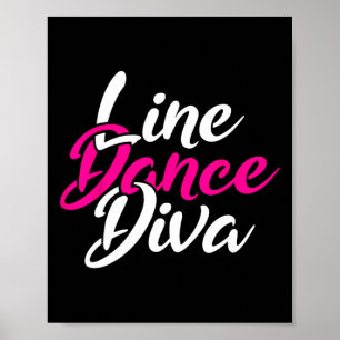 Poster Western Country Line Danser Diva Women Ligne cadea