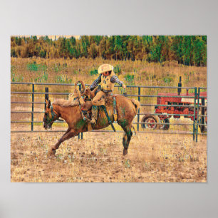 Poster Western Cowboy Country Horse Équitation