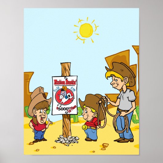 Poster Western Cowboy Cowgirl Kid Mutton Bustin (Devant)