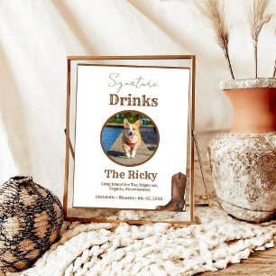 Poster Western Cowboy Dog signature boissons bar mariage