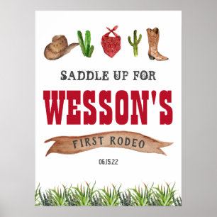 Poster Western Cowboy Rodeo Welcome Sign