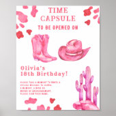Poster Western Cowgirl Time Capsule 1er anniversaire (Devant)