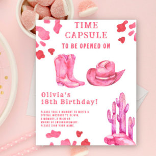 Poster Western Cowgirl Time Capsule 1er anniversaire