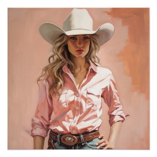 Poster Western Elegance : Cowgirl Wall Art (Devant)