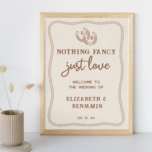 Poster Western Nothing Fancy Just Love Wedding Welcome