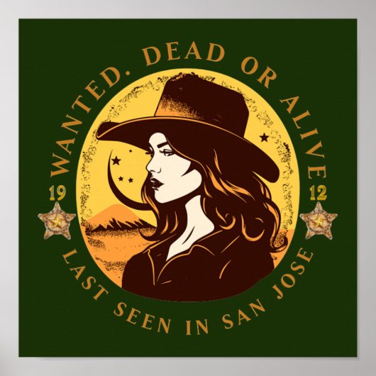 Poster Western Recherché Cowgirl (Devant)