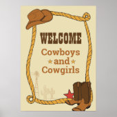 Poster Western Rodeo Fête à thème 1er Rodéo Anniversaire (Devant)