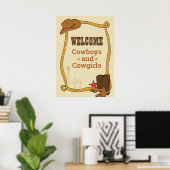 Poster Western Rodeo Fête à thème 1er Rodéo Anniversaire (Bureau à domicile)