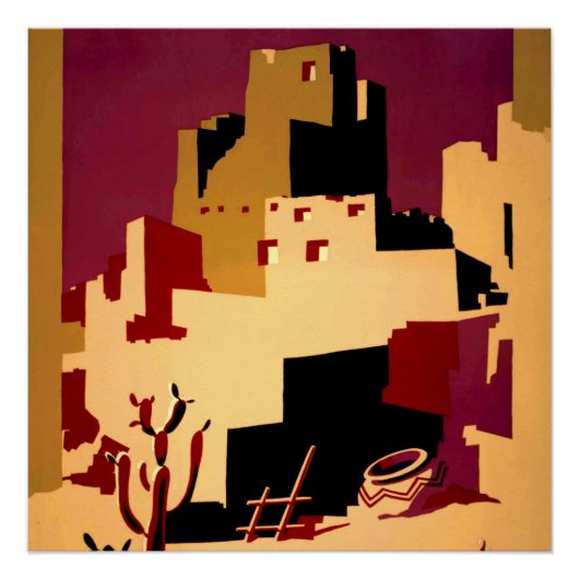 Poster Western Southwest Pueblo WPA National (Devant)