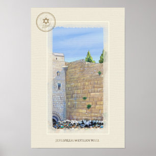 Poster Western Wall KOTEL Jerusalem David Old City Art