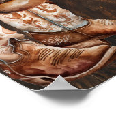 Poster Western Welcome Boots Casquette Pays Couples Douch (Coin)