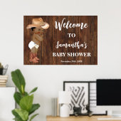 Poster Western Welcome Little AA Cowboy Baby shower (Bureau à domicile)