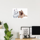 Poster Westie avec un Cairn Terrier brun (Bureau à domicile)