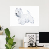 Poster Westie debout (Bureau à domicile)