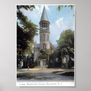 Poster Westminster Church, Bloomfield, NJ 1909 Vintage Po