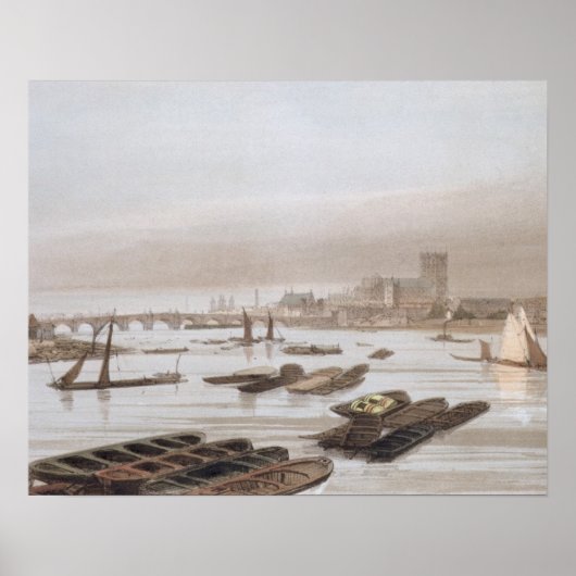 Poster Westminster du pont Waterloo, comprenant (Devant)