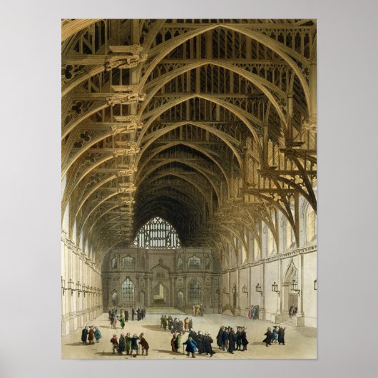 Poster Westminster Hall, gravé par J. Bluck pub (Devant)