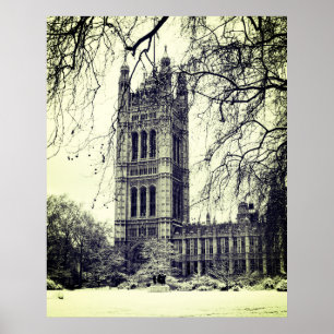 Poster Westminster, Parlement, Hiver Londres - Anglais