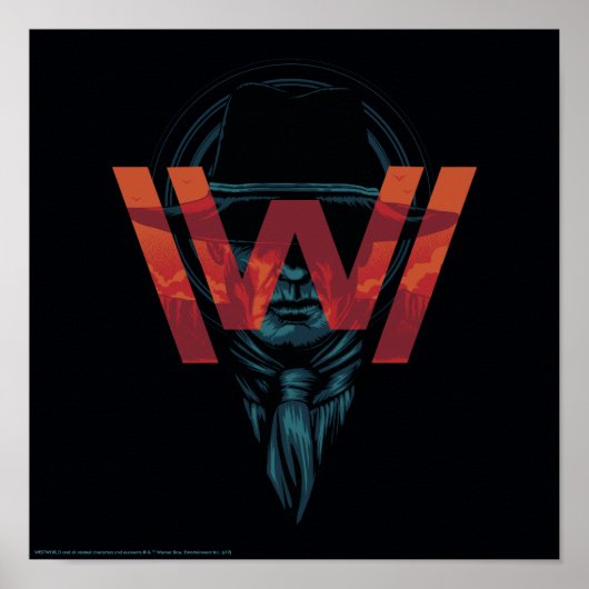 Poster Westworld | L'homme en noir logo graphique (Devant)