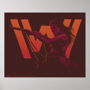 Poster Westworld   Wyatt À Fusil Sur Logo