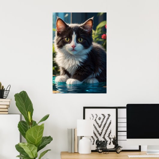 Poster *~* Wet AP68 2:3 Chat Feline Kitten Kitty Sweet (Bureau à domicile)