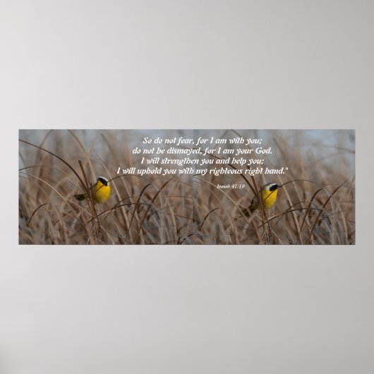 Poster Wetlands Birds Isaiah 41:10 Print (Devant)