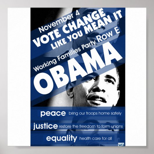 Poster WFP - Vote Change Comme Vous Le Voulez - Shultz (Devant)