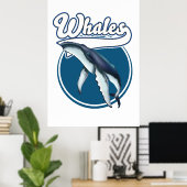 Poster Whale cartoon logo (Bureau à domicile)