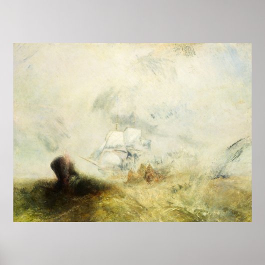 Poster Whalers, 1845 par Joseph Mallord William Turner (Devant)