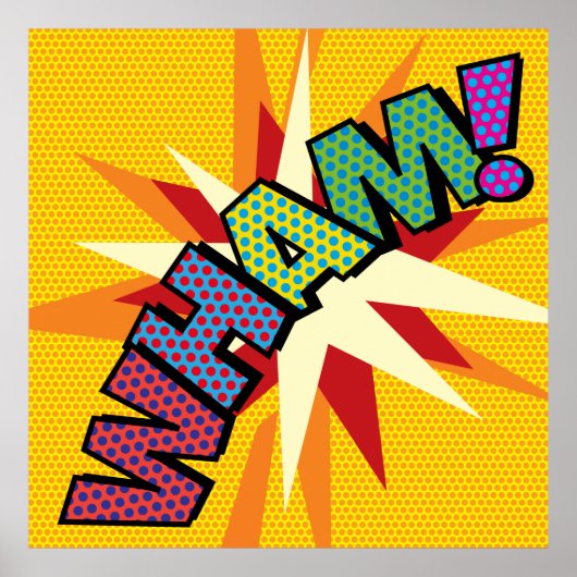 Poster WHAM Fun Retro Comic Book Pop Art (Devant)