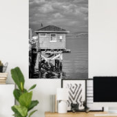 Poster Wharf Building Over Water Coastal Landscape (Bureau à domicile)