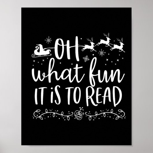 Poster What Fun It Is To Read Librarian Christmas Book (Devant)