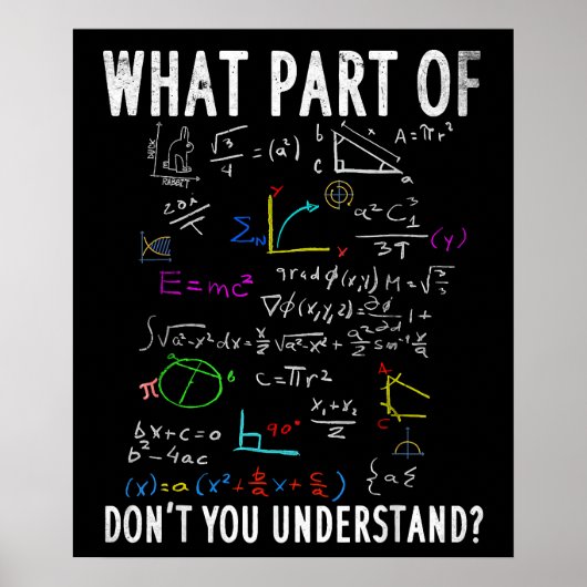 Poster What part of dont you understand for math teacher (Devant)