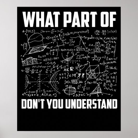 Poster What Part Of Dont You Understand Fun Math Teacher (Devant)
