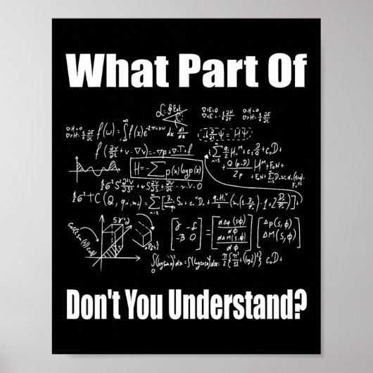 Poster What Part Of Don't You Understand Funny Math Teach (Devant)