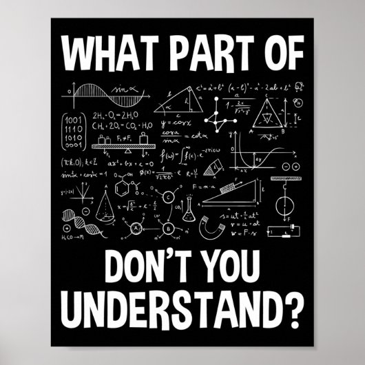 Poster What Part Of Don't You Understand - Science Math C (Devant)