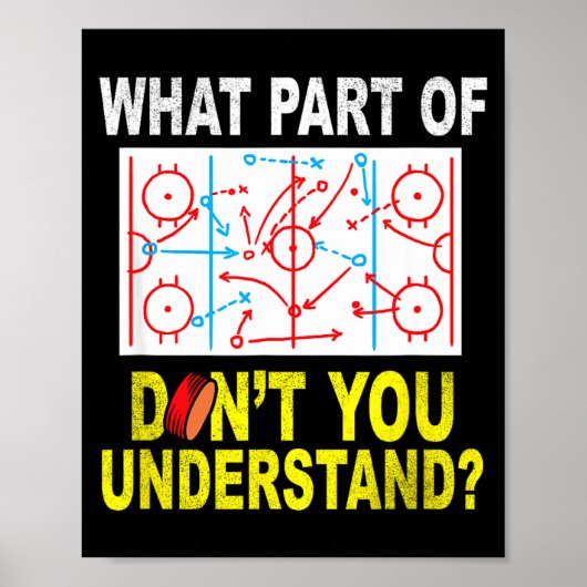 Poster What Part Of You Don't Understand_ Funny Ice Hocke (Devant)