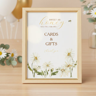 Poster What Will Baby Bee Gender Reveal Tabletop Sign