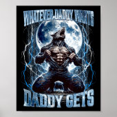 Poster Whatever Daddy Wants Daddy Gets Funny Alpha Wolf M (Devant)