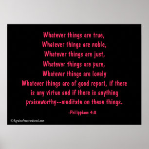 Poster Whatever things are... Bible Quote Prayer