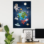 Poster What'happening around planet earth (Bureau à domicile)