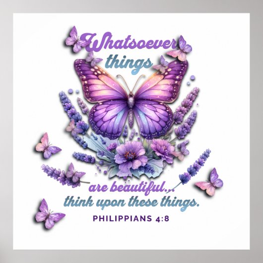 Poster Whatsoever Things Bible Scripture (Devant)