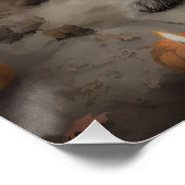 Poster Wheaten Terrier Citrouille Halloween effroi (Coin)