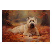 Poster Wheaten Terrier dans les feuilles d'automne automn (Devant)