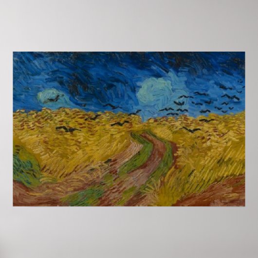 Poster Wheatfield avec Crows Vincent van Gogh (Devant)