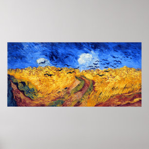 Poster Wheatfield avec des corneilles, Van Gogh
