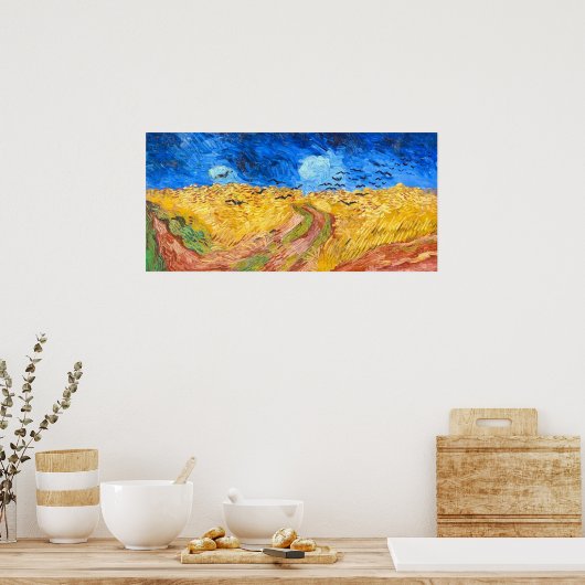 Poster Wheatfield with Crows (1890) Van Gogh Landscape (Cuisine)