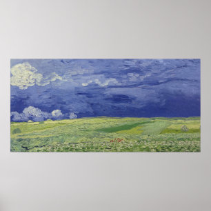 Poster Wheatfields de Vincent van Gogh sous le nuage