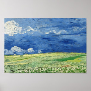 Poster Wheatfields Under Thunderclouds - Van Gough